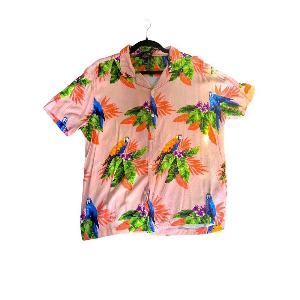 Pink Hawaiian Vibes graphic button up🌺
